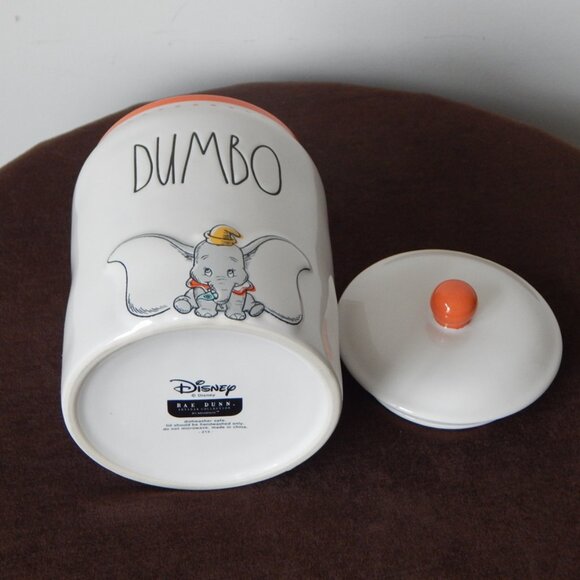 Ray Dunn Disney DUMBO White & Orange Hand Crafted Cookie Jar Canister w/ Lid NWT - Picture 9 of 9